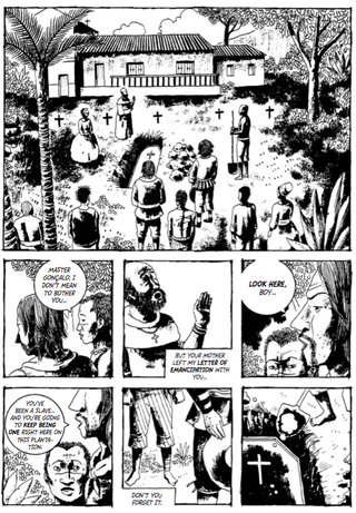 The son of a just-deceased slave owner tells main character Soares that he’ll never be a free man.